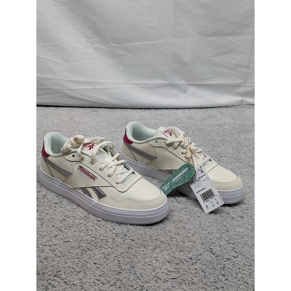Reebok‎ Court Advance Bold Women's 9 Tennis Shoes Chalk Pink Silver Sneaker NIB